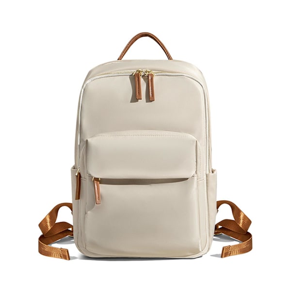 Vattentät Ryggsäck för Laptop, Anti-Stöld, Affärsryggsäck med Praktiskt Framficka Apricot With Brown
