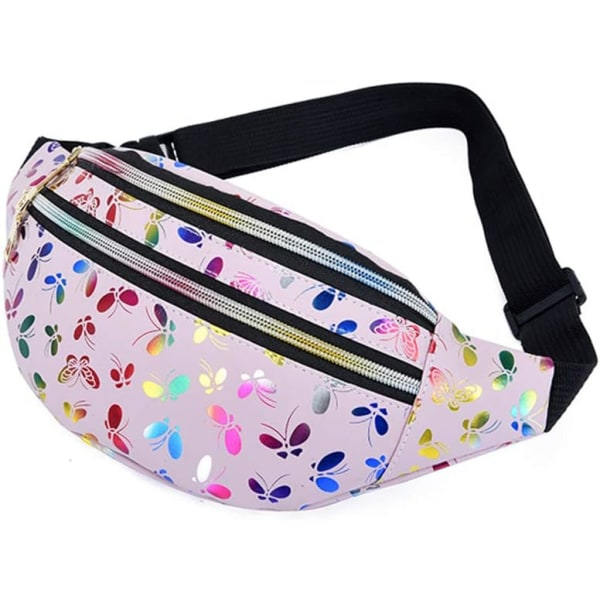 Fanny Pack naisille Muoti Vedenpitävä Urheilu Fanny Pack Juoksu Matka Vyölaukku Kiiltävä Marching Fanny Packs Monitoiminen Fanny Packs värikäs