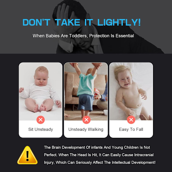 Babyhuvudskydd, Babyhuvudskyddsryggsäck, Justerbara småbarnshuvudskyddssäkerhetsdynor, för 4-24 månader Baby Learning Walking