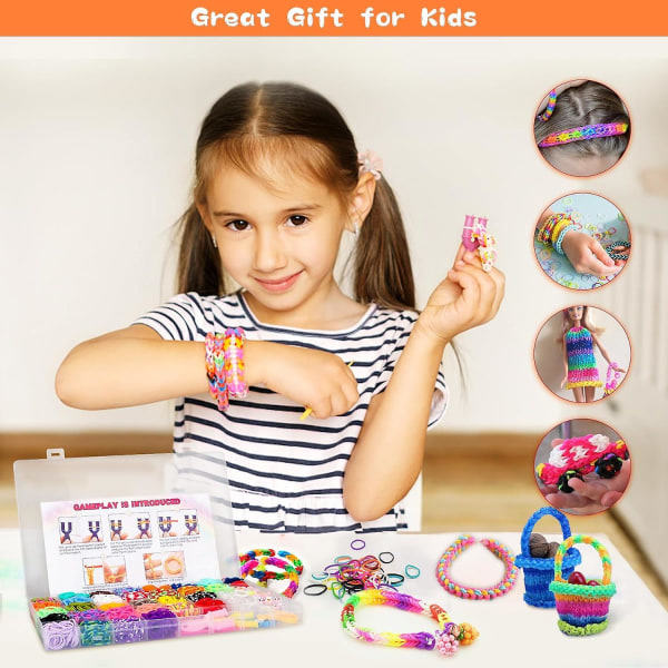 2500+ Loom Bands Kit, 30 färger Loom Twist Gummiband för DIY Refill Armband Making Kits (FMY)