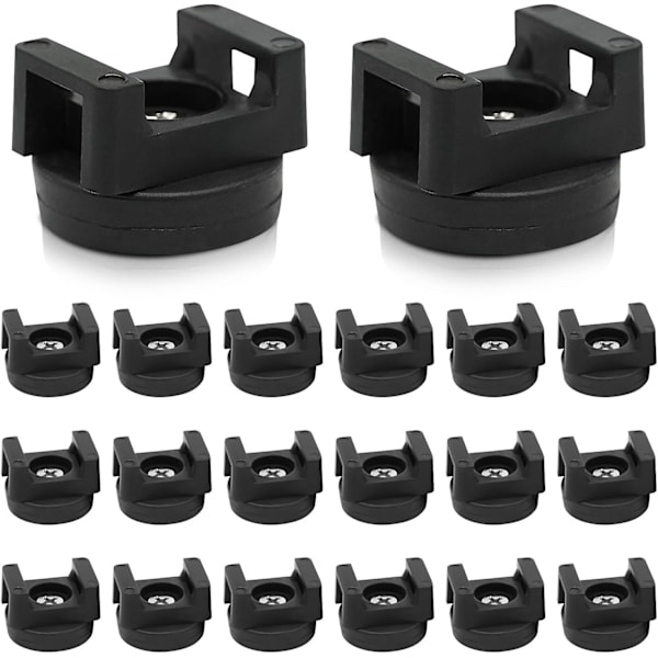 Sett med 20 magnetiske kabelbindere, kabelklips arrangør skrivebord kabel ryddig magnetisk kabel arrangør - Svart