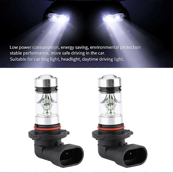 2x 9006 HB4 8000K Jääsininen 100W LED-ajovalot Sarja Sumuvalo Autoajovalo