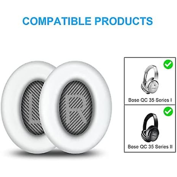 1 par ørepuder udskiftning af Quietcomfort 35 (qc35) og Quiet Comfort 35 Ii (qc35 Ii) over-ear hovedtelefoner White