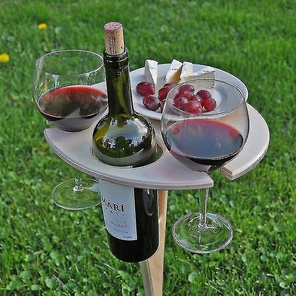 Kokoontaittuva viinipöytä ulkona oleva viinipöytä Kannettava puinen viinilasillinen viinipöytä ulkoleirin piknik-ranta#xxd002(better)