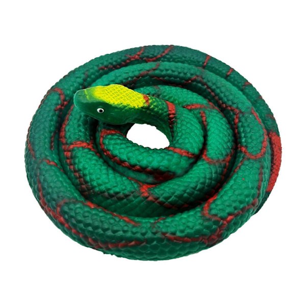 Realistsik Fake Slange Legetøj Blød Gummi Slange Figur Have Slange Scare Fugle og Egern, Python Action Model Slange Legetøj Figurer Stress Relief Legetøj Dark green