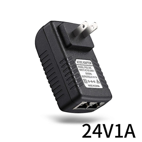 Poe Injector Strömförsörjningsadapter för Ipc-kamera Dc24V 1A EU-kontakt