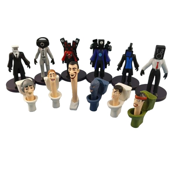 12-pack 8-10 cm Skibidi toalettfigurer leksaksmodell actionfigur