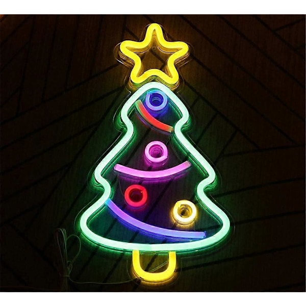 LED Neon Skilt Juletræ USB Kontrol Natlamper Dekorativt Skilt Bar Pub Butik Klub Garage Hjemmefest Dekoration