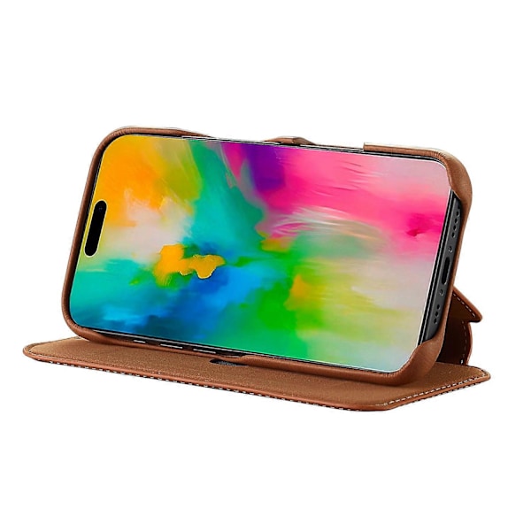 LC.IMEEKE Til iPhone 16 Pro Max Etui Kortholder Stativ Læder Telefon Cover Multicolor Style C