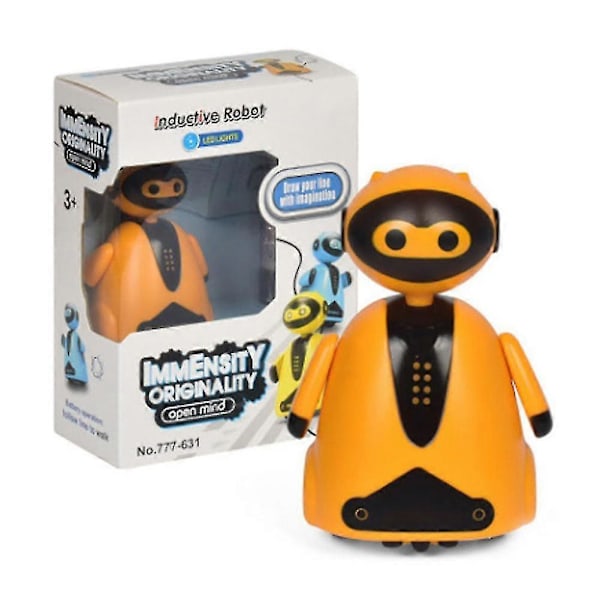 Magisk Pen Legetøj Induktiv Robot Model Børnegave - Følg Enhver Tegnet Linje Orange