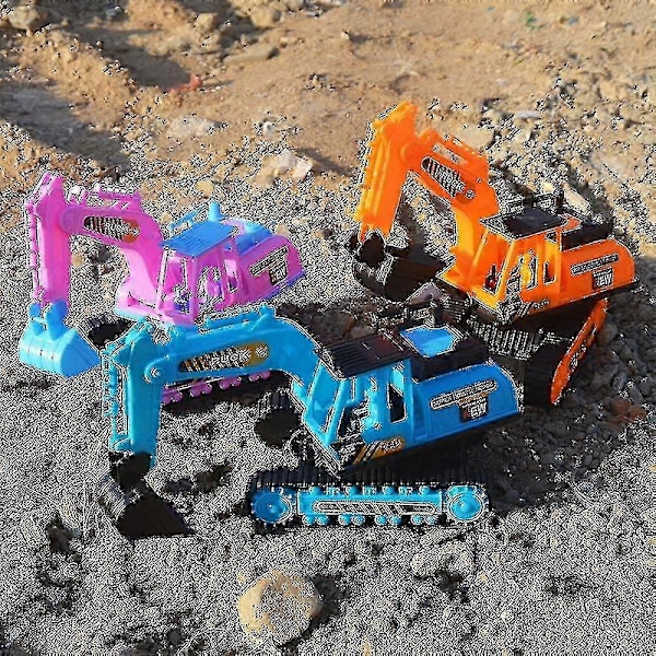 Stor Ingeniørkøretøjsmodel Plastikgravemaskine Tiptruck Biler Legetøj Til Børn Drenge Udendørs Sandsleg-fantastisk blue-B