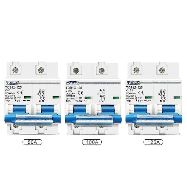 2p 80a 100a 125a Dc Mcb 600v Strømafbryder Til PV System C Kurve 125