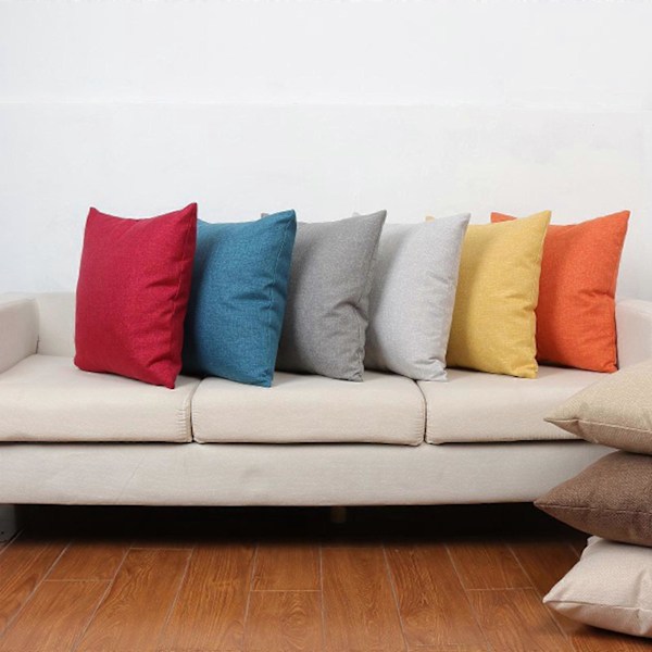 Putevar i lin-look for hjemmet, dekorative, til sofa, soverom, bil, med glidelås Gray 50*50cm