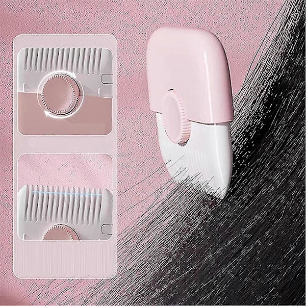 2-i-1 Hårtrimmer, Hårtrimmer til Spaltede Spidser, Hårtrimning og Arrangement, Manuel Hårtrimmerkam til Kvinder, Dobbeltsidet Design Pink