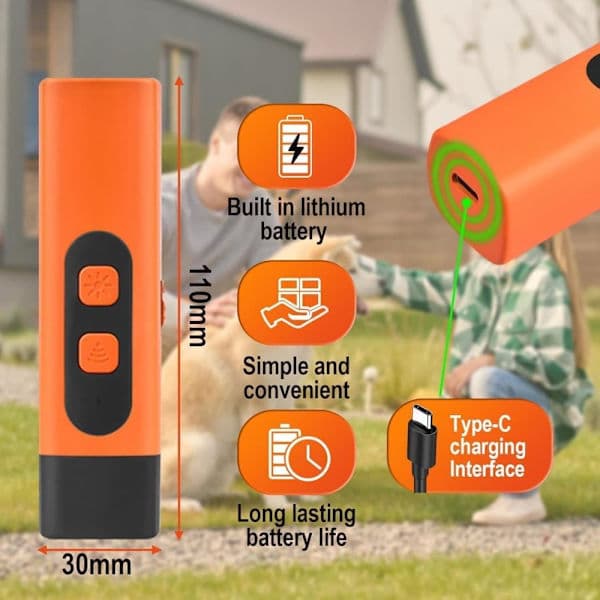 Ultraääninen haukunestolaite koirille – Haukunestolaite LED-ultraääni koirankouluttajalla