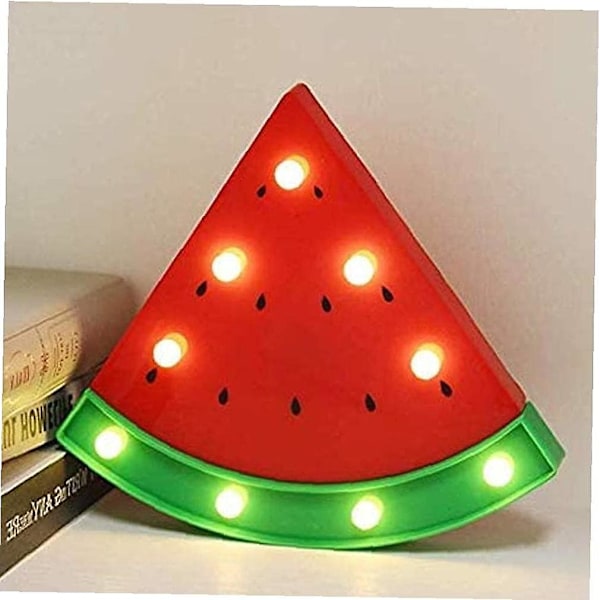 Natlampe LED Sengelampe Baby Børn Lille Soveværelse Natlampe Vandmelon Form Dekoration Gave Batteridrevet, Læselampe