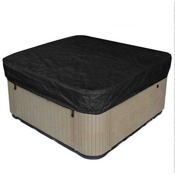 Kvalitets Støvtæt Vandtæt Spa Badekar Cover Spabad Beskyttelsescover Oxford Swimmingpool Cover black 244x244x30cm