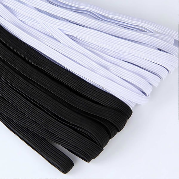 10 meter Syresår Elastiska Band Skrädderi Midjeband Platta Snören Sybehör 3~14mm white 10mm