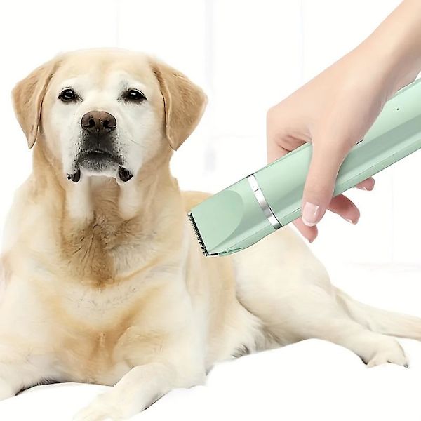 Ny stil 4 i 1 Elektrisk Dyrehårstrimmer, Pels- og Kløftrimmer Kattetrimmer Neglekværn Professionel Genopladelig Hårklippemaskine Til Hunde White