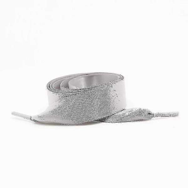 Silkkisatiininauhat, litteät nauhat saappaisiin Light grey 100cm