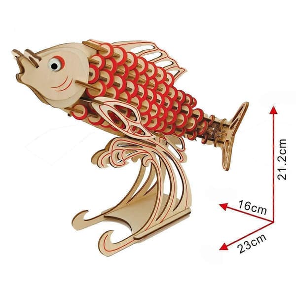 3D Trepuslespill Fisk Havdyr Jigsaw Puslespill DIY for Barn Gave Samleobjekt