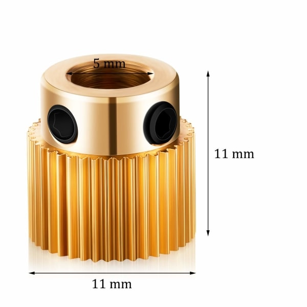 Extruderhjul 3D-skrivardelar 40-tandad mässingsväxel Extruderhjul Kompatibel med CR-10, CR-10S, S4, S5, Ender 3, Ender 3 Pro (10)