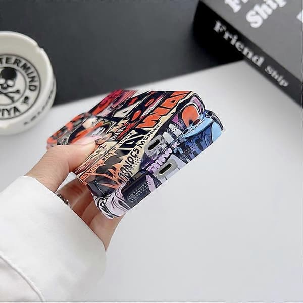 Malede mønster præcise hul PC mobiltelefon cover til iPhone 15 Pro
