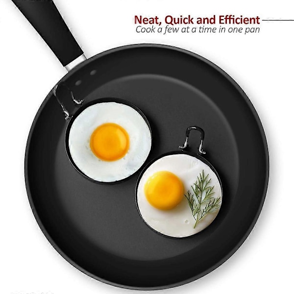 Æggeringe, 4-pak rustfrit stål æg, pandekageform til stegning af æg og omelet