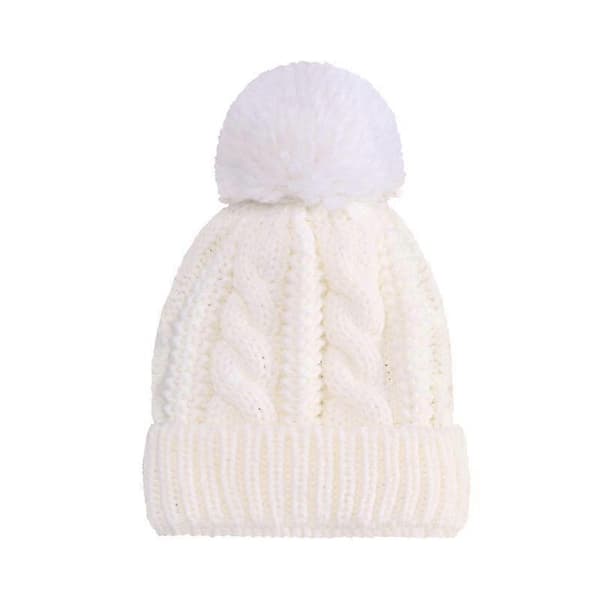 Vinterstrikket lue for barn, strikket babylue, strikkede luer for barn U White