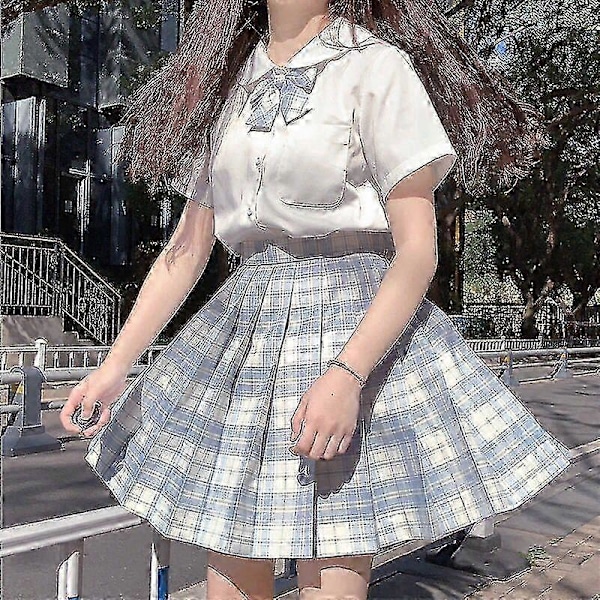 Jk Uniform Täysi Setti Kirjailtu Paita Pliseerattu Hame X White Underworld