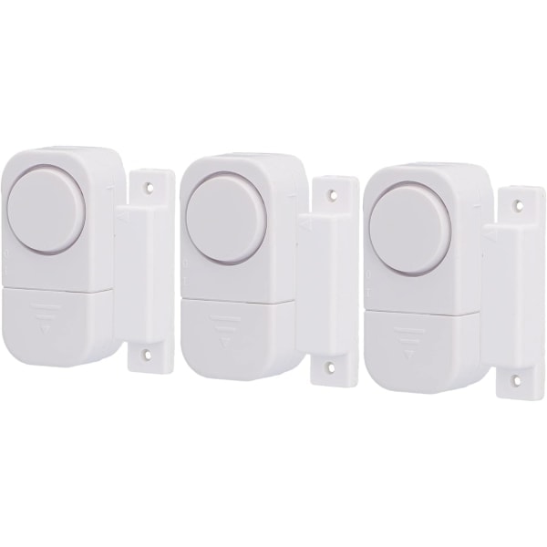 Set of 3 door and window alarms with magnetic contact