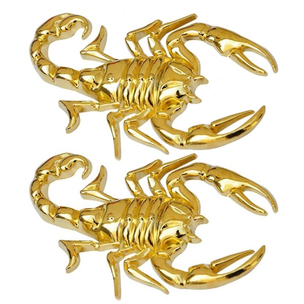 1 st 3D Rolig Cool Metallpläterad Skorpion Bilkroppsdekor Dekal Badge Sticker Golden