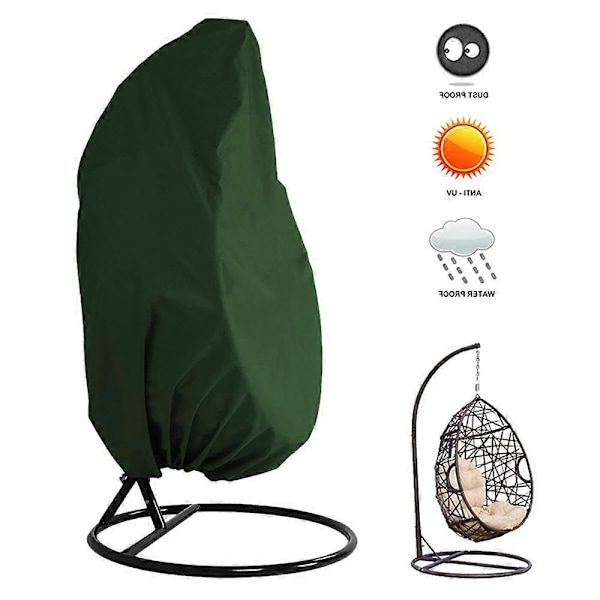 210D Hengekøye Trekk Utendørs Pod Svingstol Trekk Støvtett Vanntett Trekk Stolbeskytter Green 231x200CM