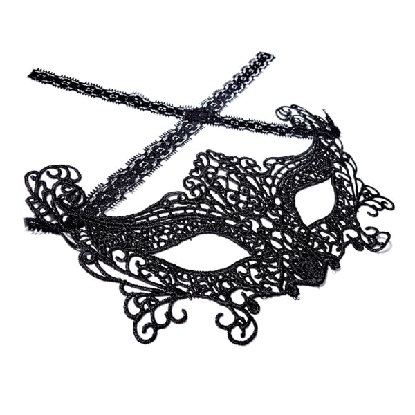 Venetiansk Ögonmask i Spets - Spetsmask Boll Maskerad Halloween svart