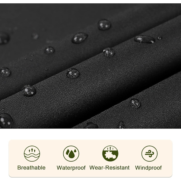 Regnfrakke til voksne, vandtæt udendørs hætte, poncho vandtæt til kvinder med lynlås, festivalponchoer vandtæt lang, vandtætte kapper plusstørrelse Pure Black