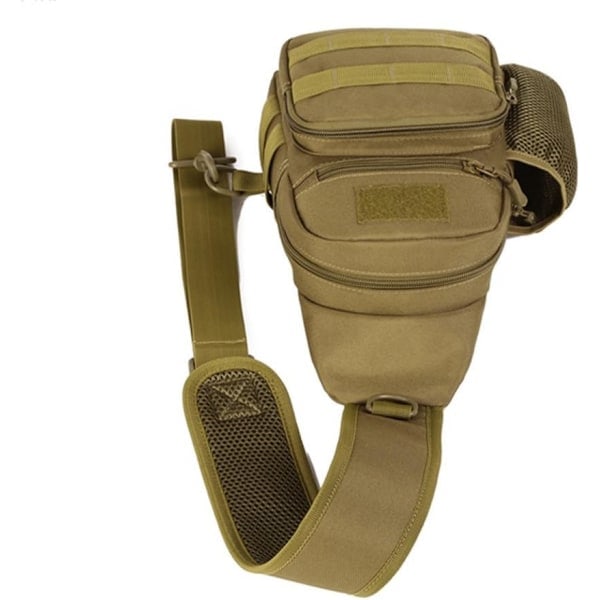 Canvas Sling Bag Ryggsäck Crossbody Axel Väska Bröst Pack för Män Kvinnor Resor Utomhus Business Laptop Cykling Jakt Vandring Camping Ryggsäck Dagryggsäck #31khaki(nylon)