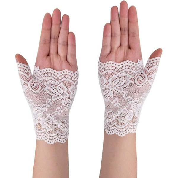 Fingerlösa spets handskar för damer, bröllop spets handskar för bröllopsfest halloween