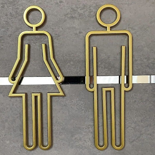 Toilet Dørskilt til Hotel, Kontor, Hjem Toilet Symbol Badeværelsesskilt WC Plade Toilet Skilt black