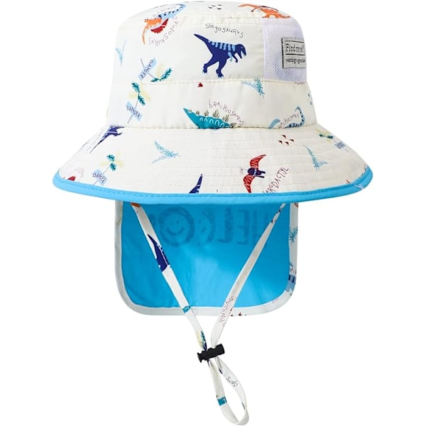 Auringonhattu Taapero Kesä Kauha Hattu Leveälierinen Rantahattu Leukahihnalla UPF50 Dinosaurus Läppälippis Lapsille Lapselle 2-10 Vuotiaille