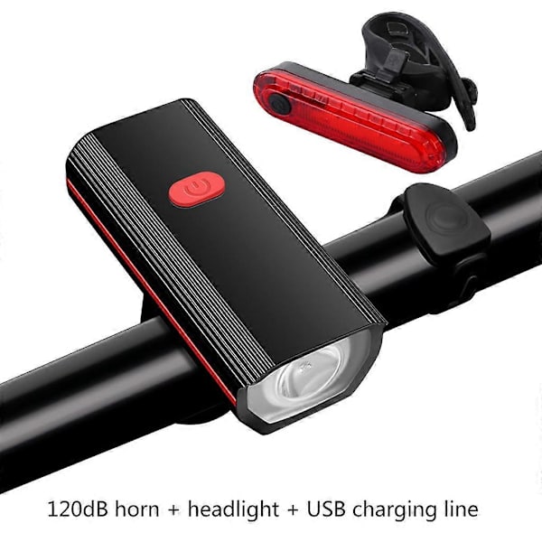 Cykelforlygte til natkørsel, USB-opladelig BMX-lygte, cykellampe Red