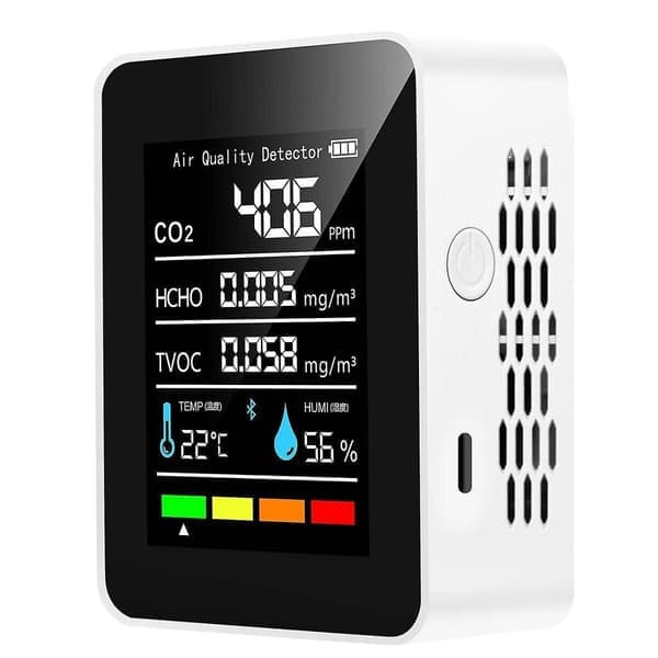 5-i-1 kuldioxidmåler digital temperatur- og fugtighedstester kuldioxiddetektor luftkvalitetsmonitor TVOC HCHO-analysator