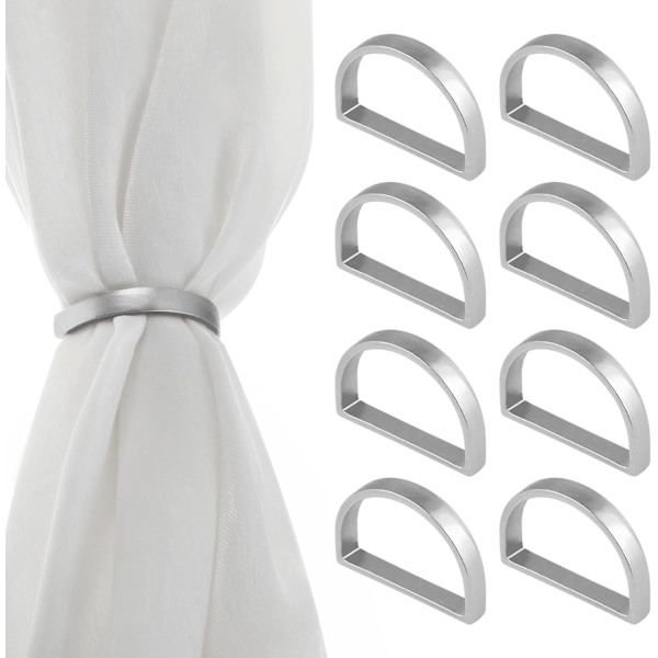 8 Serviettringer, Sølv Serviettholder Ring Elegant Sølv Serviettringer Dekor Metall Serviettringer for Borddekorasjon Valentinsdag Thanksgiving Silver