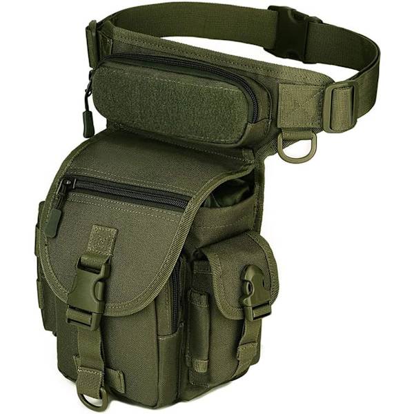 Militär Taktisk Drop Leg Bag Cross Over Leg Rig Lår Pack Midjeväska för Motorcykel Cykling Ridning Utomhus Camping Vandring army Green