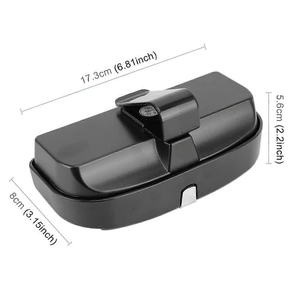 Auton monitoiminen aurinkolasikotelo korttipaikalla, litteä malli Black