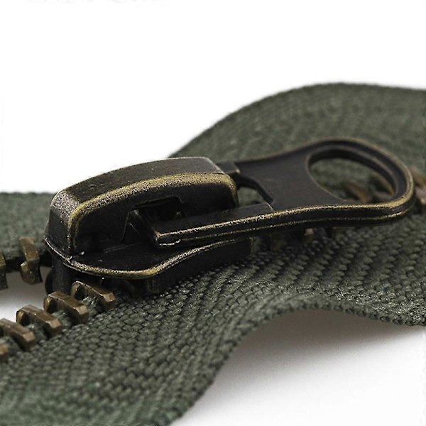 1 stk DIY Syning Dobbelt Skyder Lang Lynlås Åben Jakke Metal Lynlås Tovejs Beklædningstilbehør 8# army green 70cm