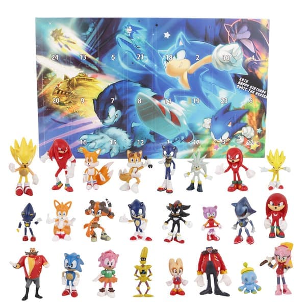 Sonic The Hedgehog Julekalender 2026 - 24 Overraskelser med Eksklusive Samlefigurer, Julekalender Overraskelsesjulegave til Barn