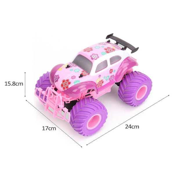 Tyttöjen kaukosäädöllä ohjattava auto 2.4GHz söpö vaaleanpunainen ja violetti kaukosäädöllä ohjattava kiipeilyauto ladattava maastoauto lelu Pink and Purple 1 Battery