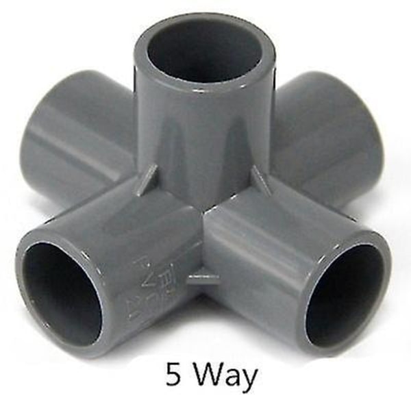 PVC Rør Samlingsstykker 3 4 5 6 Vejs Slangesplitter 20-50mm Havevanding Vandrør Fittings Koblingsadapter DIY Hylde Samling 20mm 5 Way3