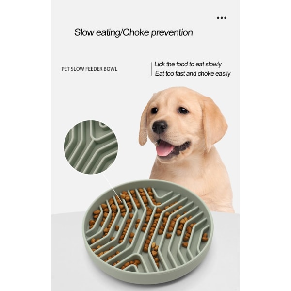 Langsom foderhundemad til små, mellemstore og store racer, skridsikker silikonepusleskål og slikkemåtte