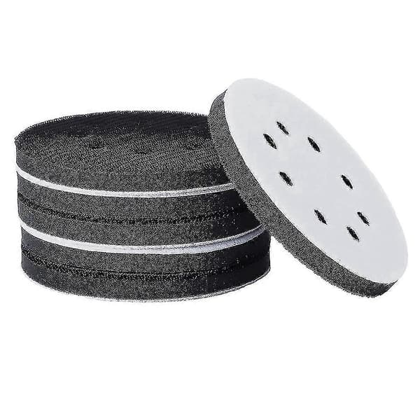 6 stk. 5 tommer (125 mm) 8-hullers blød svampeinterfacepad til slibepuder og &loop slibeskiver til Su
